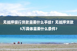 无抵押银行贷款需要什么手续？无抵押贷款5万具体需要什么条件？