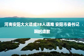 河南安阳大火造成38人遇难 安阳市委书记鞠躬道歉