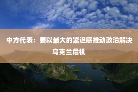 中方代表：要以最大的紧迫感推动政治解决乌克兰危机