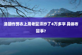 清朝作弊衣上用老鼠须抄了4万多字 具体咋回事？