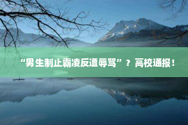 “男生制止霸凌反遭辱骂”？高校通报！