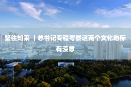 鉴往知来 ｜总书记专程考察这两个文化地标有深意