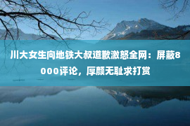 川大女生向地铁大叔道歉激怒全网：屏蔽8000评论，厚颜无耻求打赏