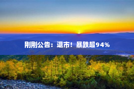 刚刚公告：退市！暴跌超94%