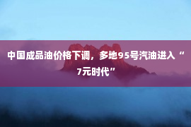 中国成品油价格下调，多地95号汽油进入“7元时代”