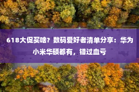 618大促买啥？数码爱好者清单分享：华为小米华硕都有，错过血亏