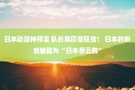 日本动漫神预言 队长翼印章狂传！ 日本的粉丝被称为“日本岳云鹏”