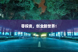 零投资，创业新世界！