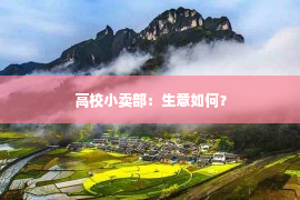 高校小卖部：生意如何？