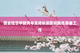 西安培华学院青年支持长安区抗疫志愿者工作