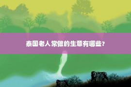 泰国老人常做的生意有哪些？