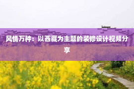 风情万种：以西藏为主题的装修设计视频分享