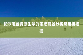 长沙闲置资源生意的市场前景分析及商机挖掘