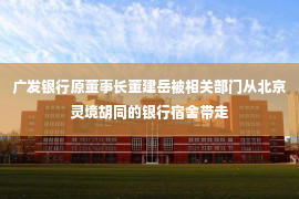 广发银行原董事长董建岳被相关部门从北京灵境胡同的银行宿舍带走