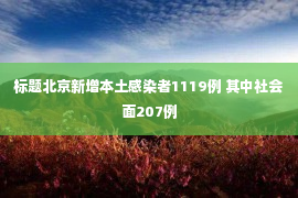 标题北京新增本土感染者1119例 其中社会面207例