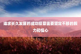 追求长久发展的成功经营需要坚定不移的毅力和恒心