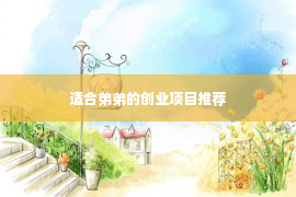 适合弟弟的创业项目推荐