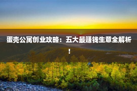 蛋壳公寓创业攻略：五大最赚钱生意全解析！