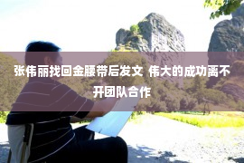 张伟丽找回金腰带后发文  伟大的成功离不开团队合作