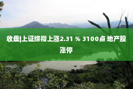 收盘|上证综指上涨2.31 % 3100点 地产股涨停