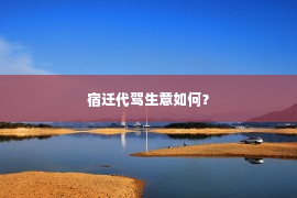 宿迁代驾生意如何？