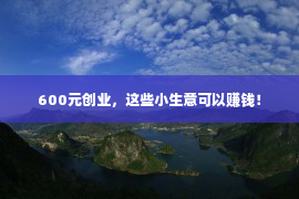 600元创业，这些小生意可以赚钱！