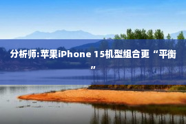 分析师:苹果iPhone 15机型组合更“平衡”