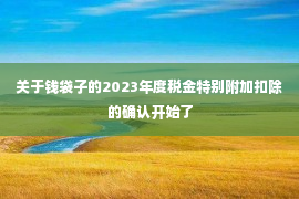 关于钱袋子的2023年度税金特别附加扣除的确认开始了