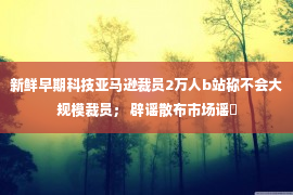 新鲜早期科技亚马逊裁员2万人b站称不会大规模裁员； 辟谣散布市场谣�