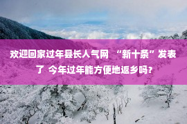 欢迎回家过年县长人气网  “新十条”发表了  今年过年能方便地返乡吗？