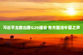 习近平主席出席G20峰会 各方期待中国之声