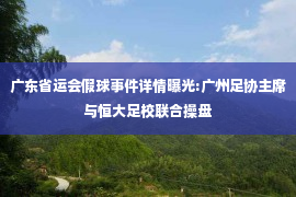 广东省运会假球事件详情曝光:广州足协主席与恒大足校联合操盘