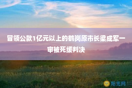 冒领公款1亿元以上的鹤岗原市长梁成军一审被死缓判决