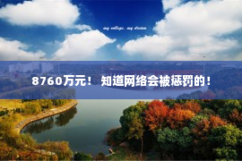 8760万元！ 知道网络会被惩罚的！