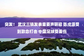 突发！ 武汉三镇发表重要声明称 陈戌源受到致命打击 中国足球受重伤