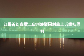 江母诉刘鑫案二审判决驳回刘鑫上诉维持原判