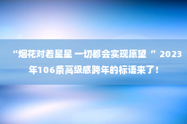 “烟花对着星星 一切都会实现愿望  ”2023年106条高级感跨年的标语来了！