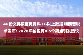 46份文件数百页资料 1G以上数据 特朗普税单发布: 2020年纳税有0.5个疑点引发热议