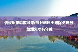 调整烟花燃放政策:部分地区不限除夕燃放  放烟火才有年关