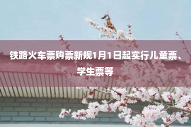 铁路火车票购票新规1月1日起实行儿童票、学生票等