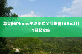 苹果旧iPhone电池更换全部提价169元3月1日起实施