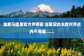 皇家马德里官方声明称 法国足协主席对齐达内不尊重……