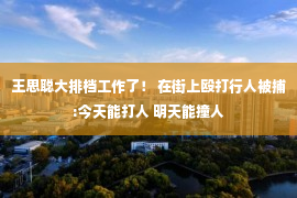 王思聪大排档工作了！ 在街上殴打行人被捕:今天能打人 明天能撞人