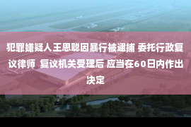 犯罪嫌疑人王思聪因暴行被逮捕 委托行政复议律师  复议机关受理后 应当在60日内作出决定