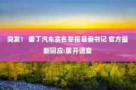 突发！ 雷丁汽车实名举报县委书记 官方最新回应:展开调查