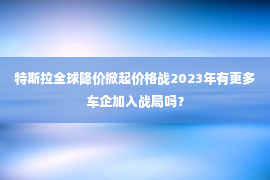 特斯拉全球降价掀起价格战2023年有更多车企加入战局吗？