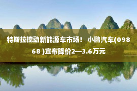 特斯拉搅动新能源车市场！ 小鹏汽车(09868 )宣布降价2—3.6万元