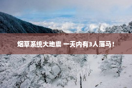 烟草系统大地震 一天内有3人落马！