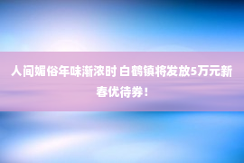 人间媚俗年味渐浓时 白鹤镇将发放5万元新春优待券！