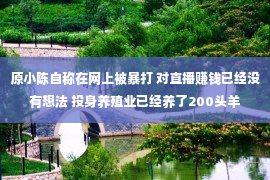 原小陈自称在网上被暴打 对直播赚钱已经没有想法 投身养殖业已经养了200头羊